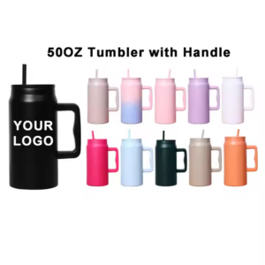 Modern 50 oz Mug Tumbler Reusable Insulated Stainless Steel Water Bottle -  iFun