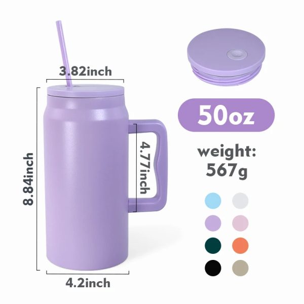 wholesale 50oz tumbler with handle size