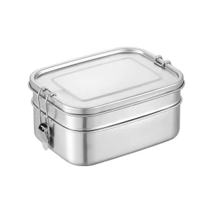 304 Stainless Steel Leakproof Lunch Box 2-Layer with Secure Buckle