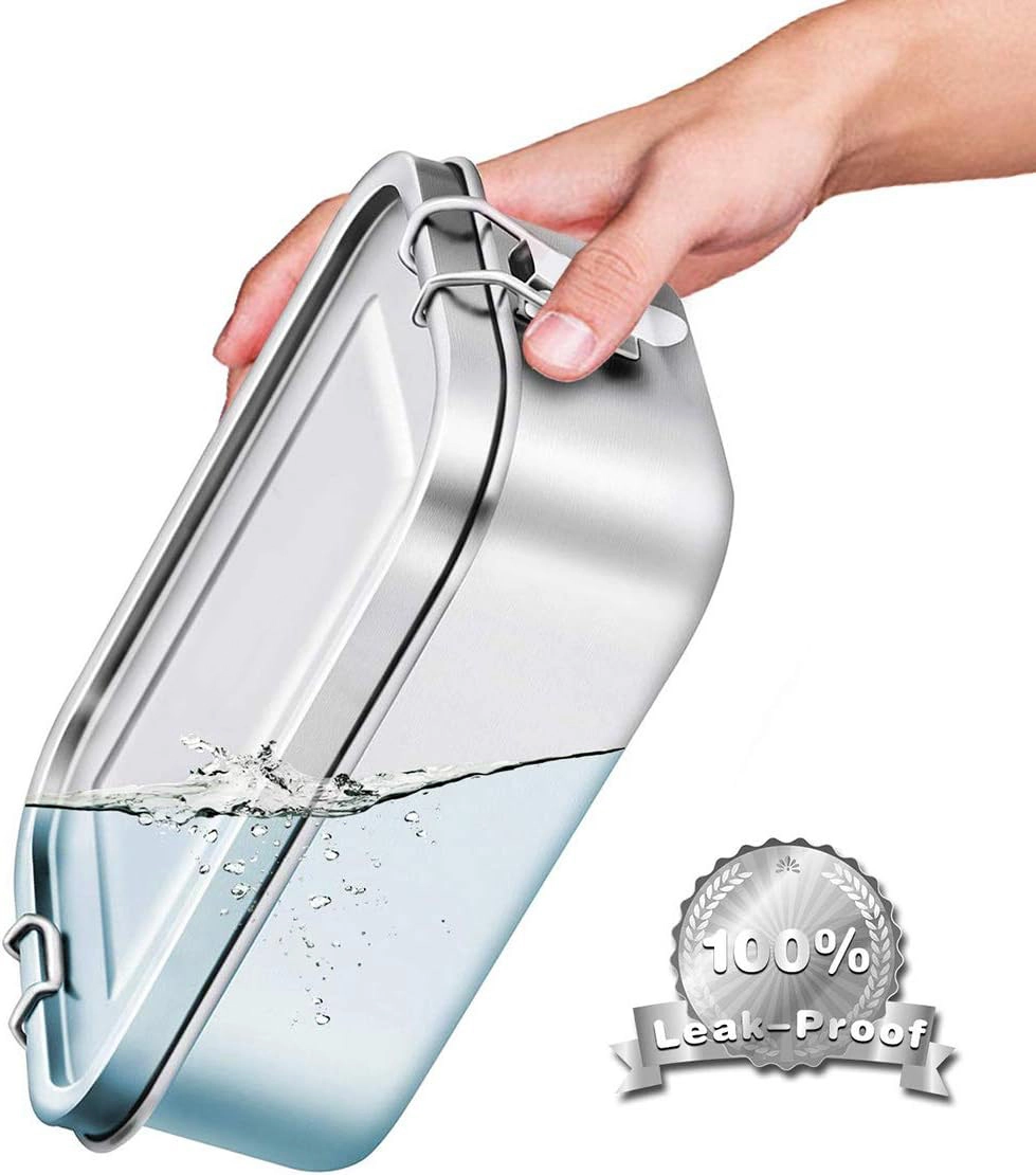 Leak-Proof 850ml Metal Bento Lunch Box Container