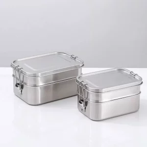 Stackable Stainless Steel Bento Box for Adults with Snack Container