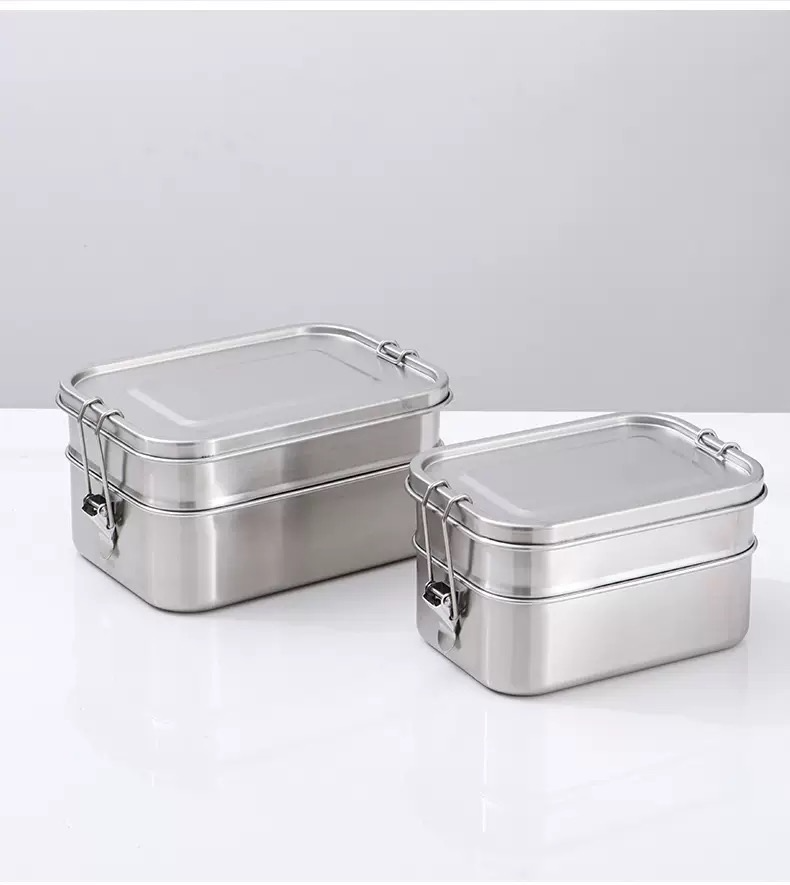 Stackable Stainless Steel Bento Box for Adults with Snack Container