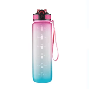 32 oz Water Bottles with Times to Drink and Straw, Motivational Water Bottle with Time Marker, Leakproof & BPA Free, Drinking Sports Water Bottle WIth Hand Strap for Fitness, Gym & Outdoor