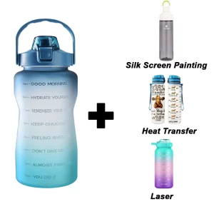 HydroPal Half Gallon Water Bottles With Straw, 64 oz Water Bottle With Times To