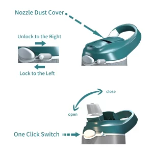 Tritan Sports Water Bottle with Clip Handle With a lock buckle design