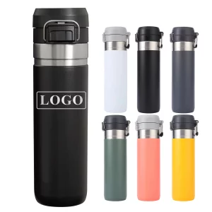 Stanley Quick Flip GO Water Bottle 24 oz | Push Button Lid | Leakproof and Packable for Travel and Sports | Insulated Stainless Steel | BPA-Free