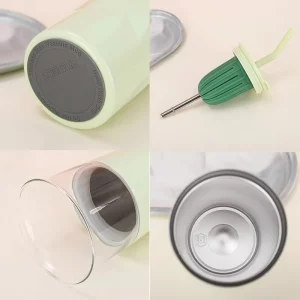 20oz insulated glass tumbler with straw and filter