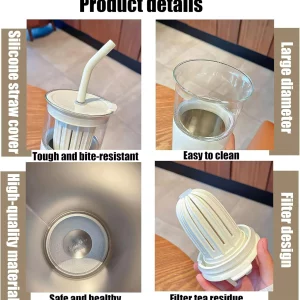 Innovative 2 In 1 Drinkware Design Combines Inner Glass Tumbler And Outer Stainless Steel Insulated Mug