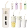 Innovative 2 In 1 Drinkware Design Combines Inner Glass Tumbler And Outer Stainless Steel Insulated Mug